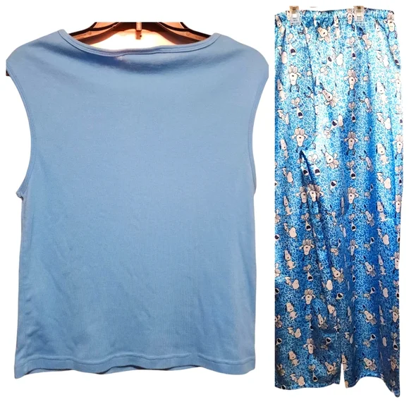 Peanuts Collection Snoopy Blue 2 Piece Pajama PJ Set - Picture 3 of 8